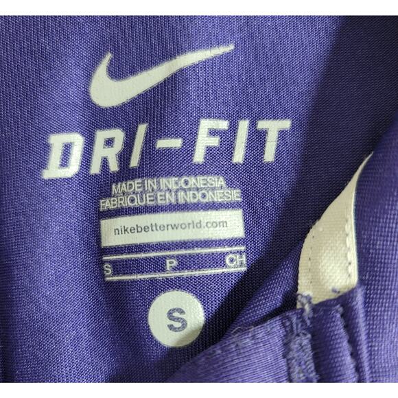 Nike Purple TCU Texas Christian University Football Team Polo Small Dri Fit - Picture 3 of 4